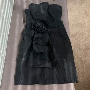 Forever 21 Black Strapless Dress with Floral Detail